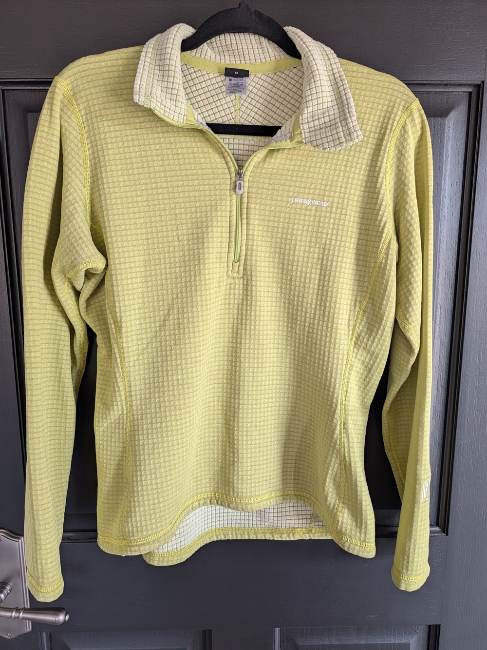 Patagonia Women's Lime Green Waffle Quarter-Zip Pullover
